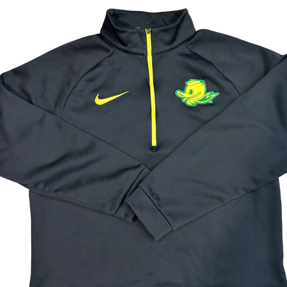 Nike Black Zip-Up Pullover with Yellow Accents